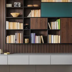 a bookshelf with books