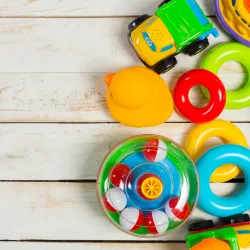 a group of colorful plastic containers