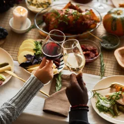 a table full of food