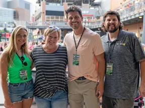 a group of people posing for a photo