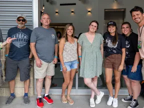 a group of people posing for a photo