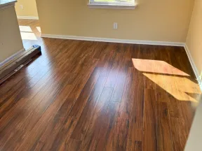 a room with a wood floor