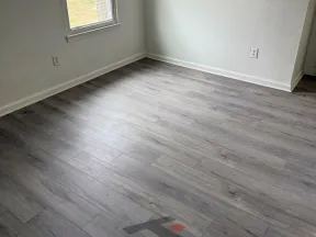 a room with a wood floor