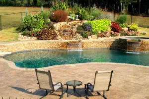 Gunite Pool with water feature