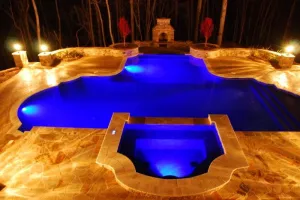 Night View of Gunite Pool 