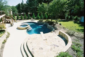 Gunite Pool with Spillover Spa & Diving Board
