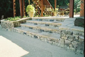Custom Decking- Natural Stone Steps