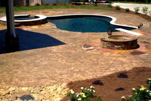 Gunite Pool with custom stone decking