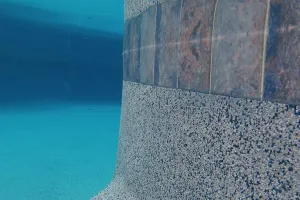 Underwater View of Tile and Pebble Surface