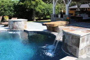 Double Water Features For Gunite Pool