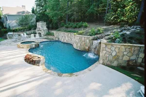 Gunite Pool with Waterfall Features 