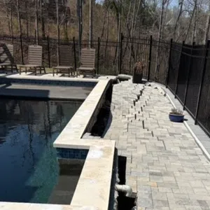pool deck without cantsink helical piles before photo