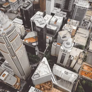a high angle view of a city