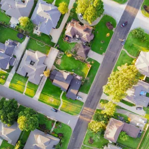 aerial view of a neighborhood