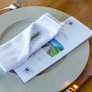 Folded Synthetic Restaurant Menu on Dinner Plate