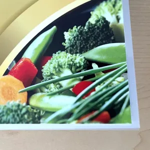 A restaurant menu with a Sealed Edge Laminate