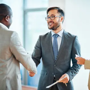 a few business people talking