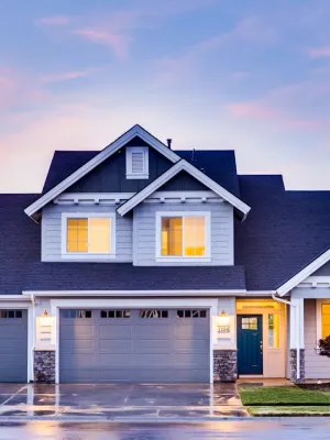 a house with a garage