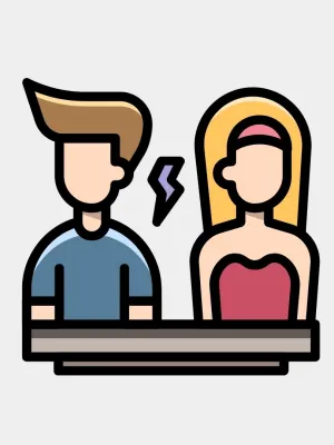graphic of young man and woman