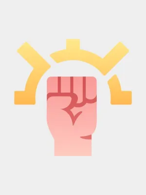 graphic of raised fist to the sun