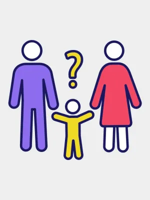 Graphic of father, mother and child