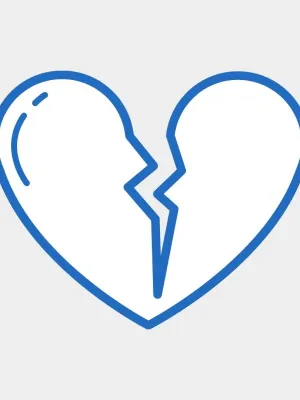 Graphic of heart breaking