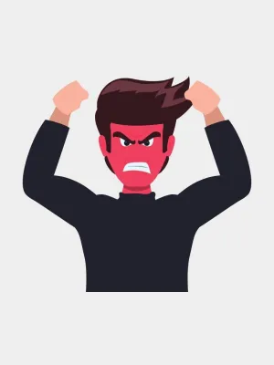 Graphic of angry man