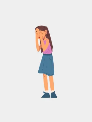 Graphic of young girl crying