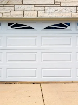 a white garage door