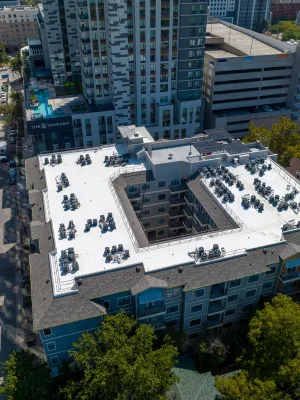 a building with a large courtyard