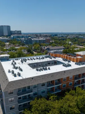 a building with a roof