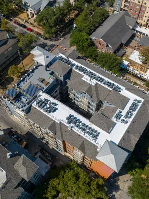 aerial view of a building