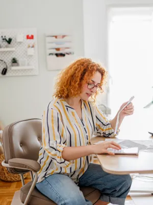a person sitting at a desk