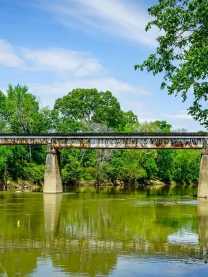 a bridge over a river
