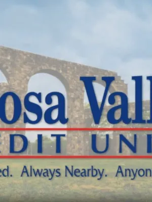 a sign with blue text