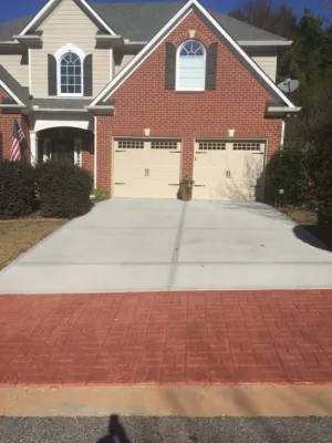 a house with a brick driveway