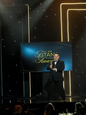 a man standing on a stage