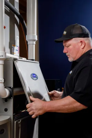 a man in a black shirt