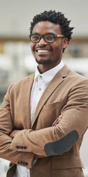 a man wearing glasses