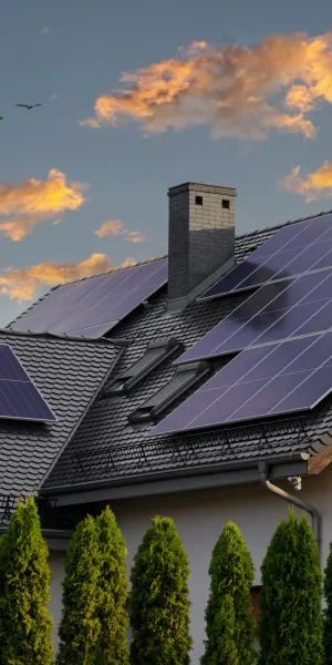 a house with solar panels