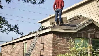 a person on a roof