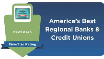 Newsweek's five-star rating badge for America's best regional banks and credit unions.