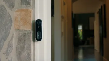 a black door handle