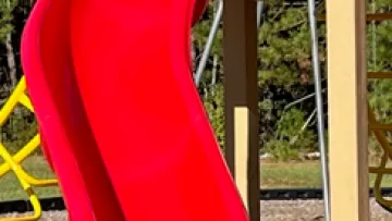 a red playground slide