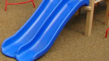 a blue plastic slide