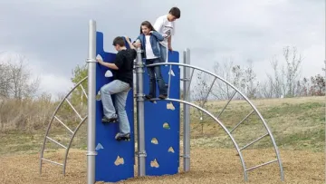 a group of people on a playground