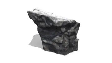 a black rock with a white background