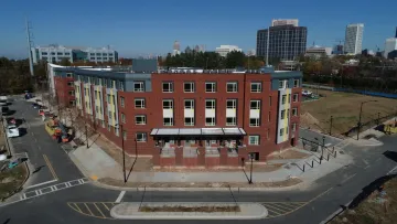 a large red building