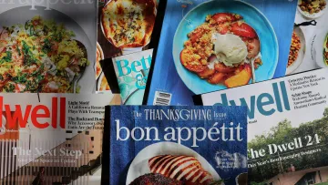 a magazine with a picture of food