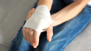 a person's hand in a wrap